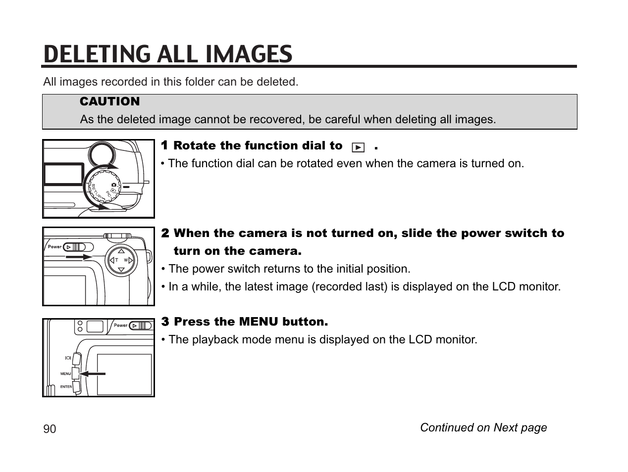 Deleting all images | Argus Camera DC3650 User Manual | Page 86 / 148