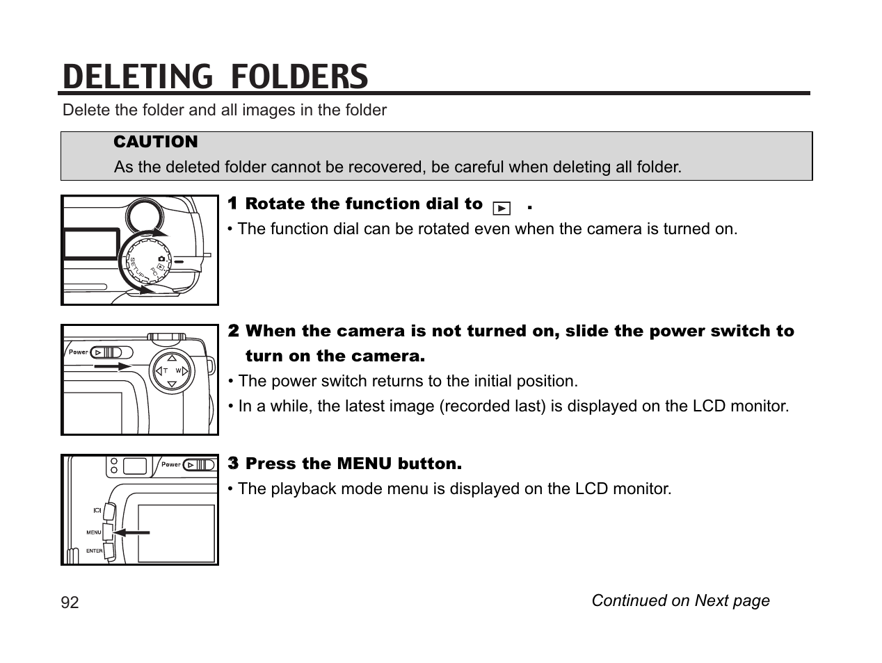 Deleting folders | Argus Camera DC3650 User Manual | Page 88 / 148