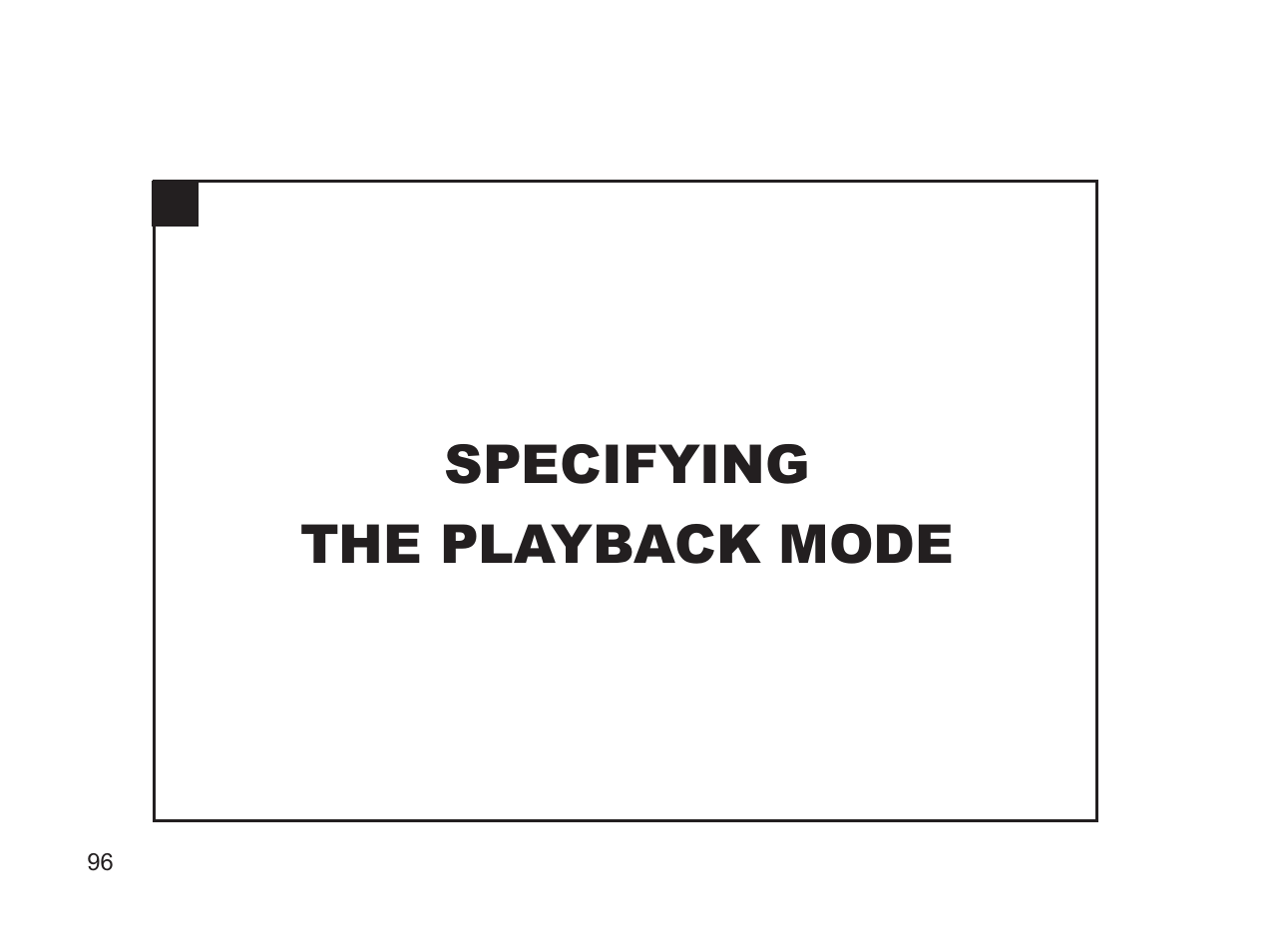 Specifying the playback mode | Argus Camera DC3650 User Manual | Page 92 / 148