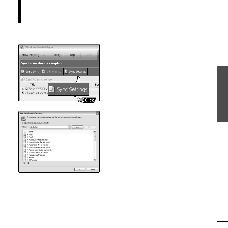 Transferring playlists from wmp10 | Samsung YP-Z5AP-XAA User Manual | Page 25 / 60