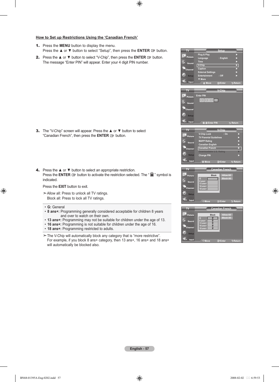 Samsung LN40A450C1DXZA User Manual | Page 59 / 157