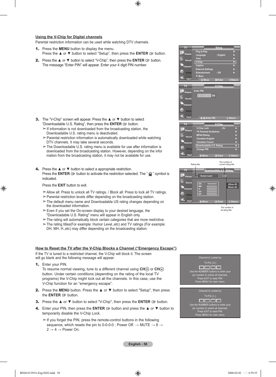 Samsung LN40A450C1DXZA User Manual | Page 60 / 157