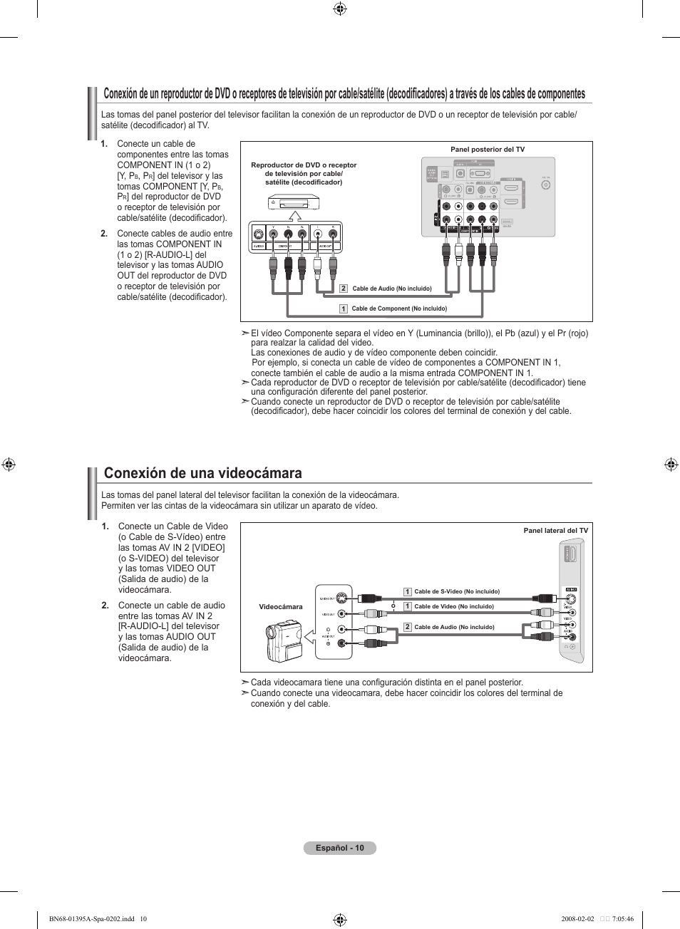 Conexión de una videocámara | Samsung LN40A450C1DXZA User Manual | Page 90 / 157