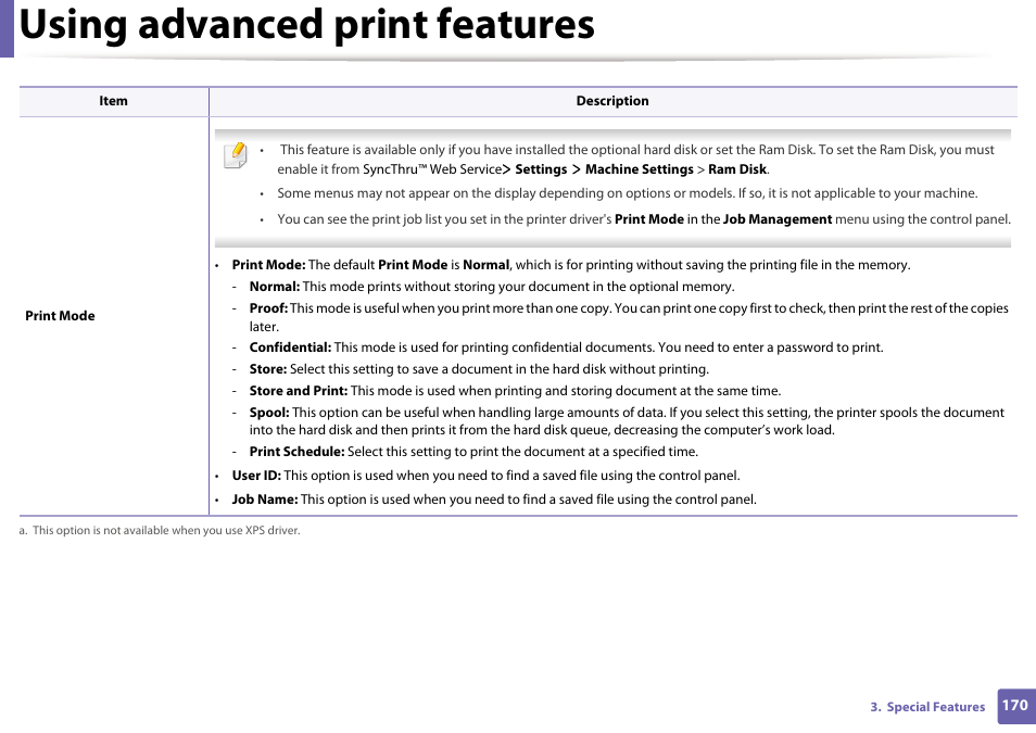 Using advanced print features | Samsung SL-M2625D-XAA User Manual | Page 170 / 236