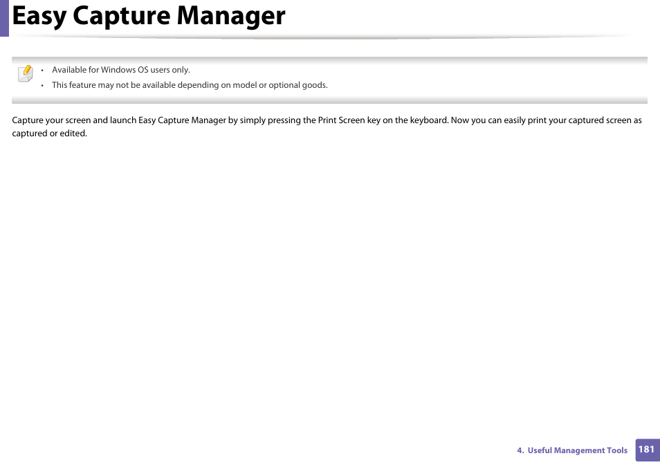 Easy capture manager | Samsung SL-M2625D-XAA User Manual | Page 181 / 236