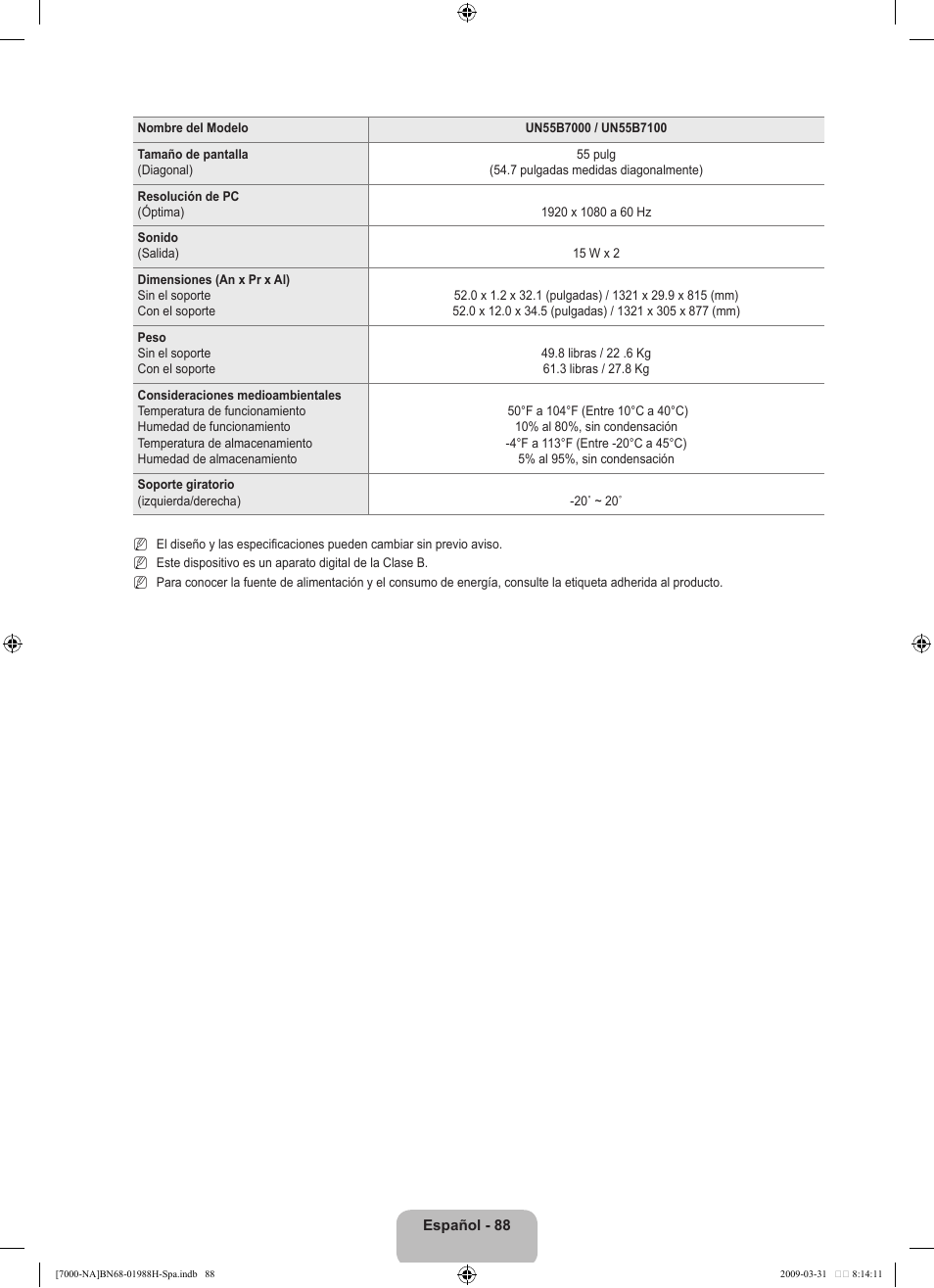 Samsung UN46B7100WFUZA User Manual | Page 196 / 292