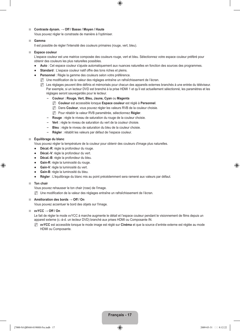 Samsung UN46B7100WFUZA User Manual | Page 218 / 292