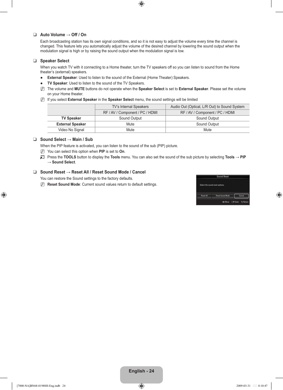 Samsung UN46B7100WFUZA User Manual | Page 26 / 292