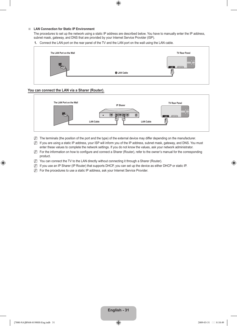 Samsung UN46B7100WFUZA User Manual | Page 33 / 292