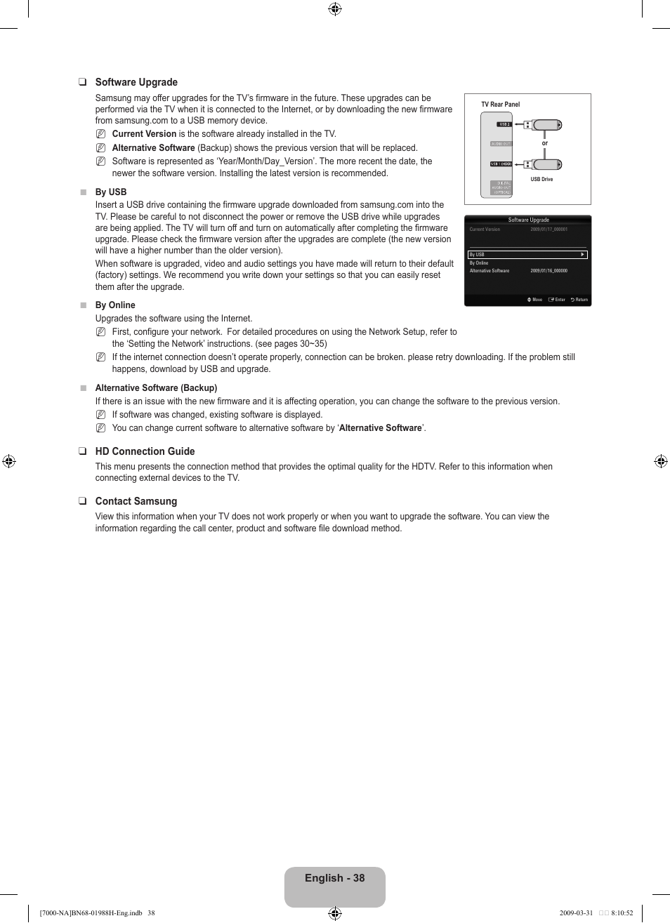 Samsung UN46B7100WFUZA User Manual | Page 40 / 292