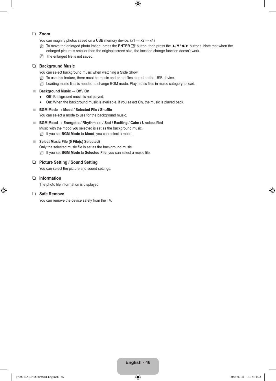 Samsung UN46B7100WFUZA User Manual | Page 48 / 292