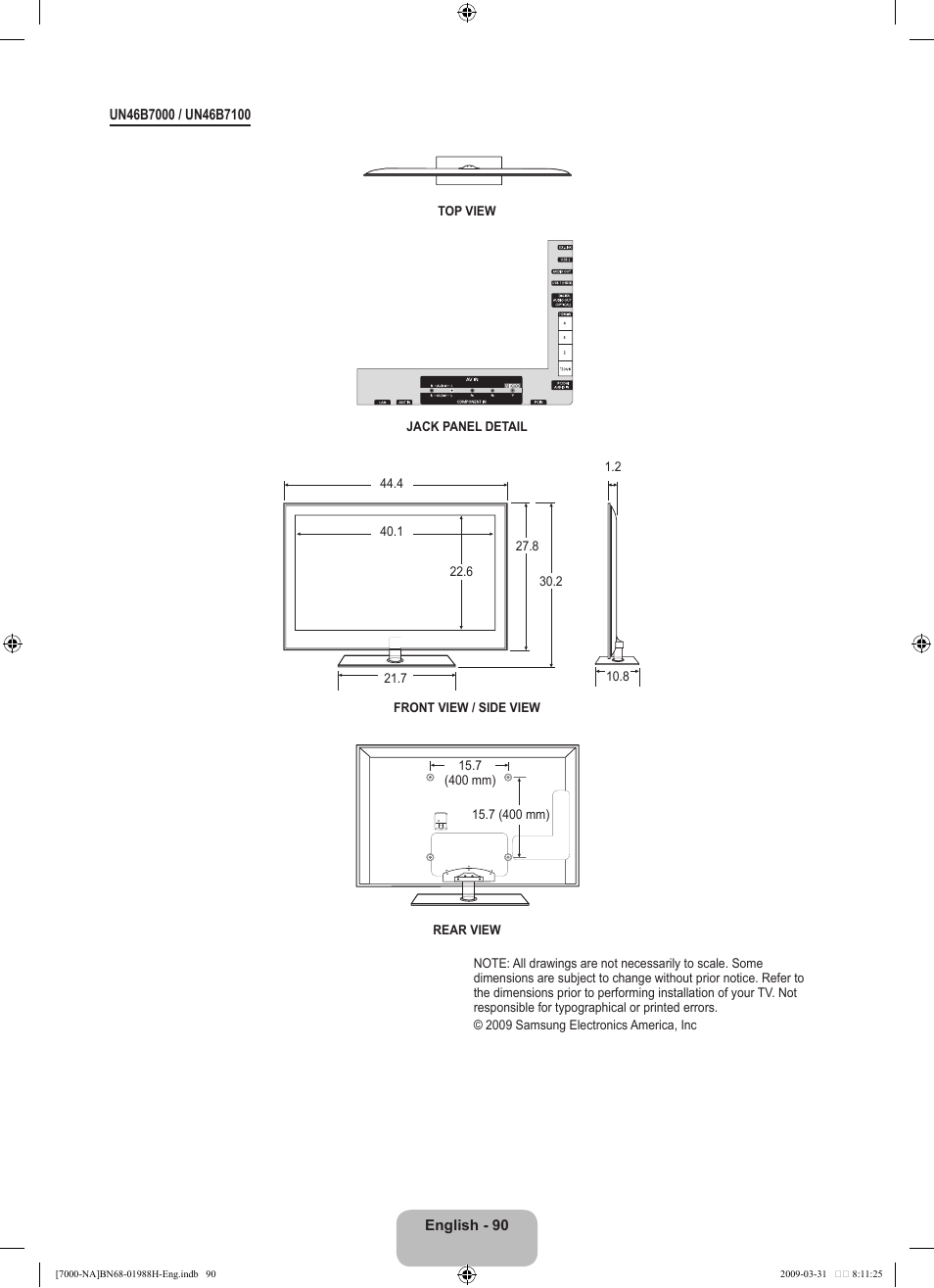 Samsung UN46B7100WFUZA User Manual | Page 92 / 292