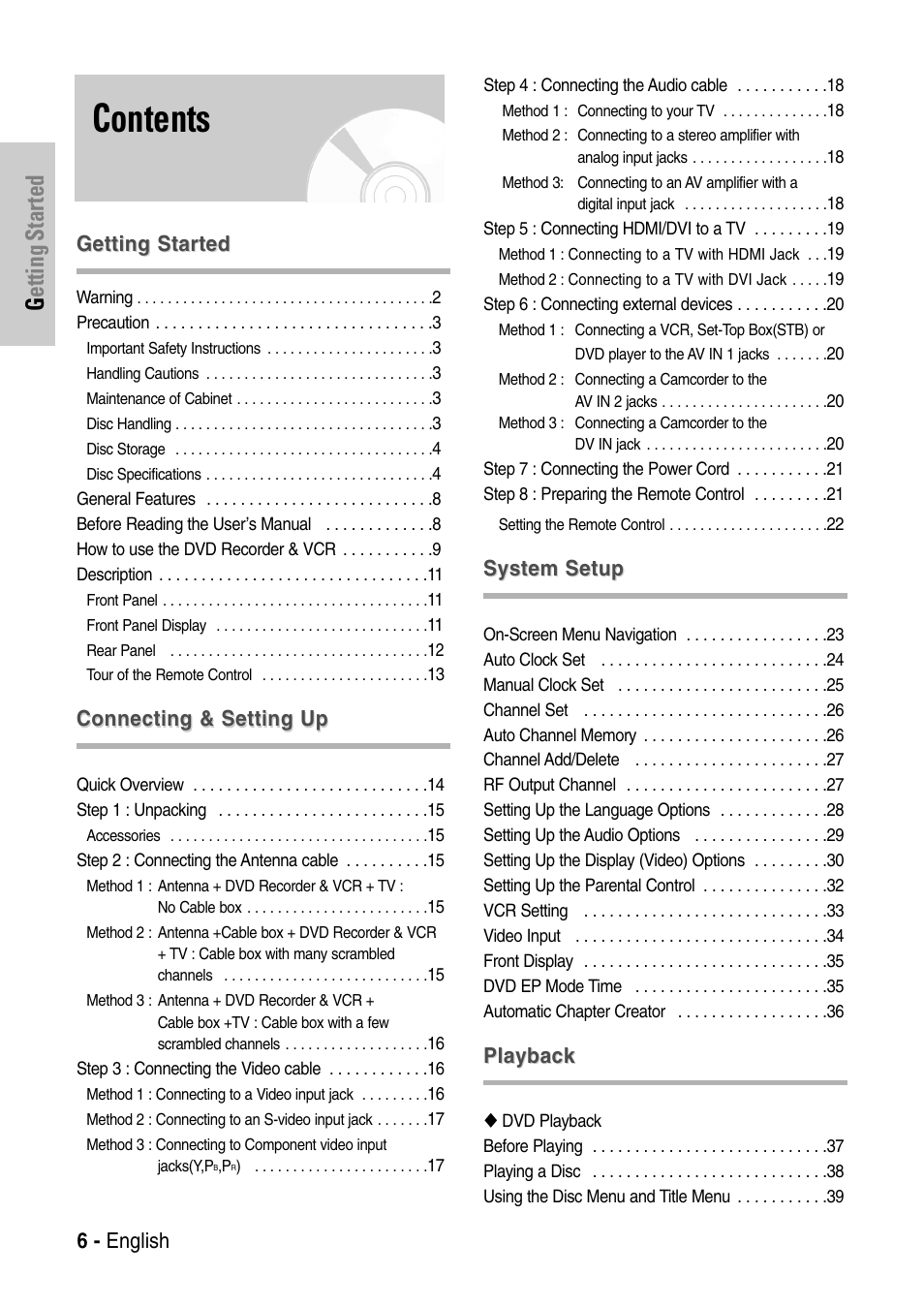 Samsung DVD-VR325-XAC User Manual | Page 6 / 89