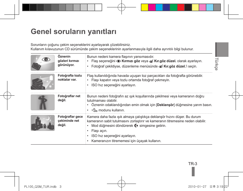 Genel soruların yanıtları | Samsung EC-PL100ZBPBCA User Manual | Page 21 / 40