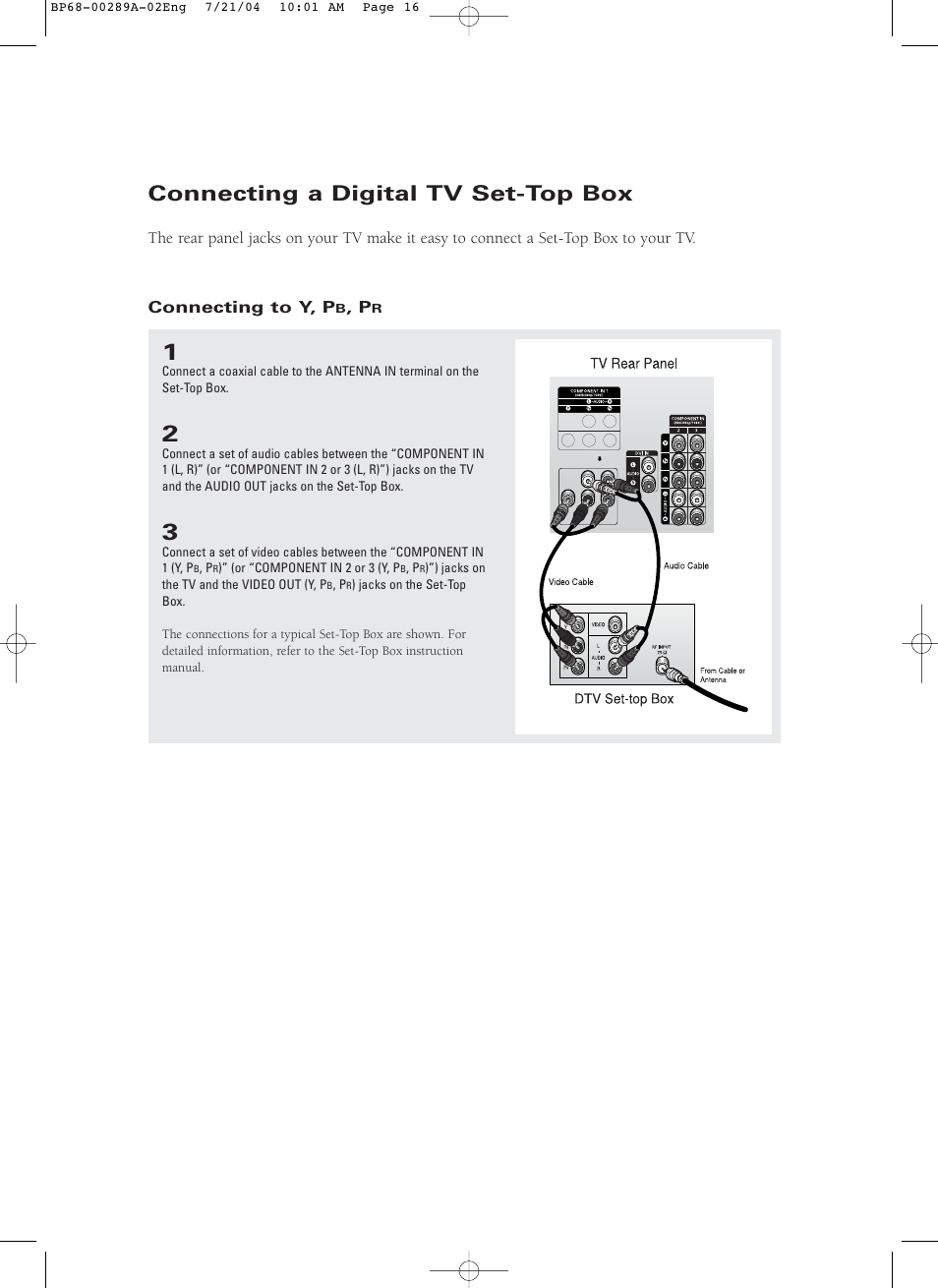 Connecting a digital tv set-top box | Samsung HCP4252WX-XAC User Manual | Page 4 / 6