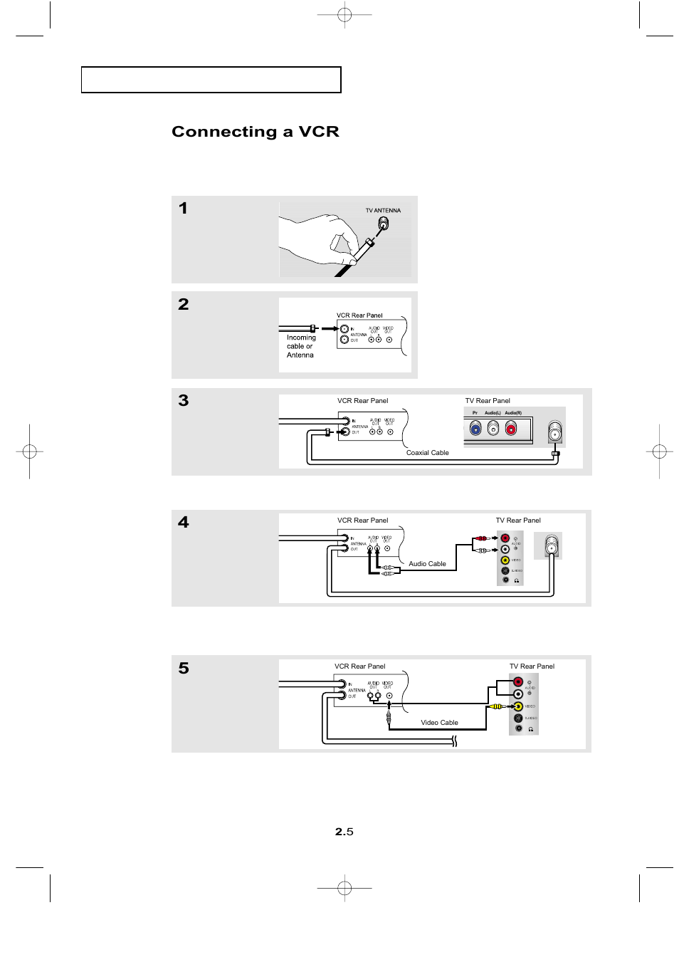 Connecting a vcr | Samsung LTN1565X-XAC User Manual | Page 15 / 60
