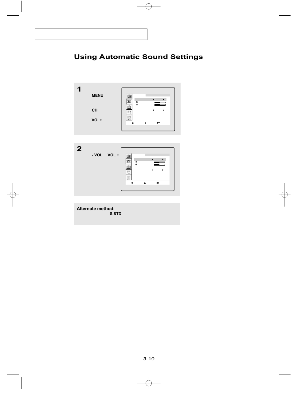 Using automatic sound settings, P e r at i o n, Alternate method | Samsung LTN1565X-XAC User Manual | Page 29 / 60