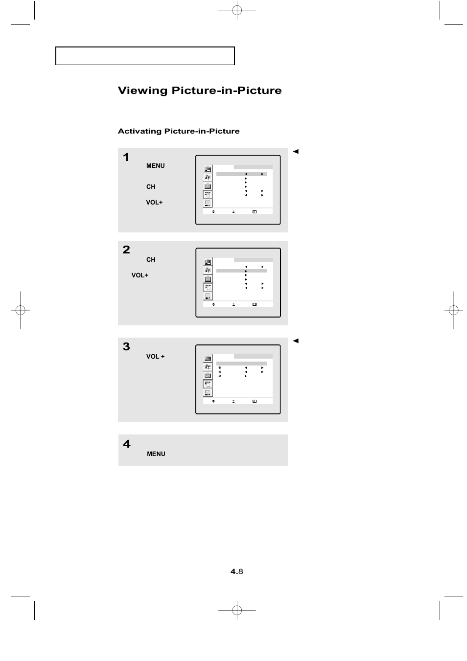 Viewing picture-in-picture, Activating picture-in-picture | Samsung LTN1565X-XAC User Manual | Page 38 / 60