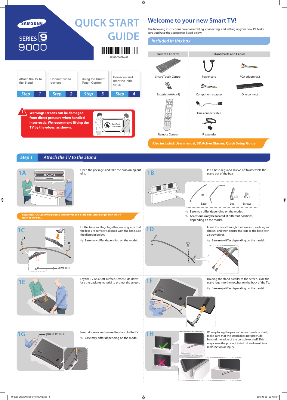 Samsung UN55F9000AFXZA User Manual | 2 pages