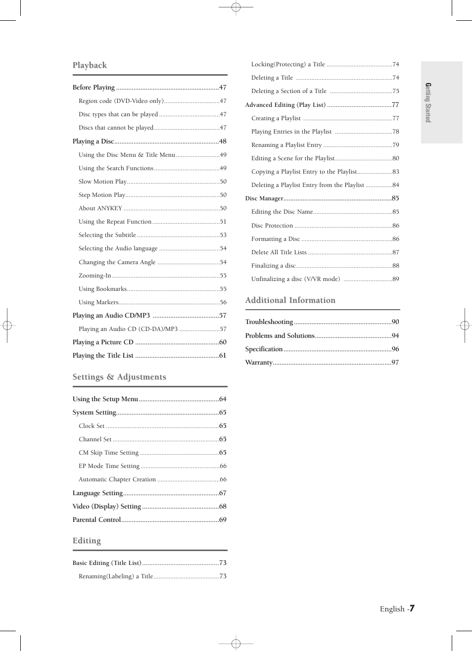 Samsung DVD-R120-XAX User Manual | Page 7 / 98