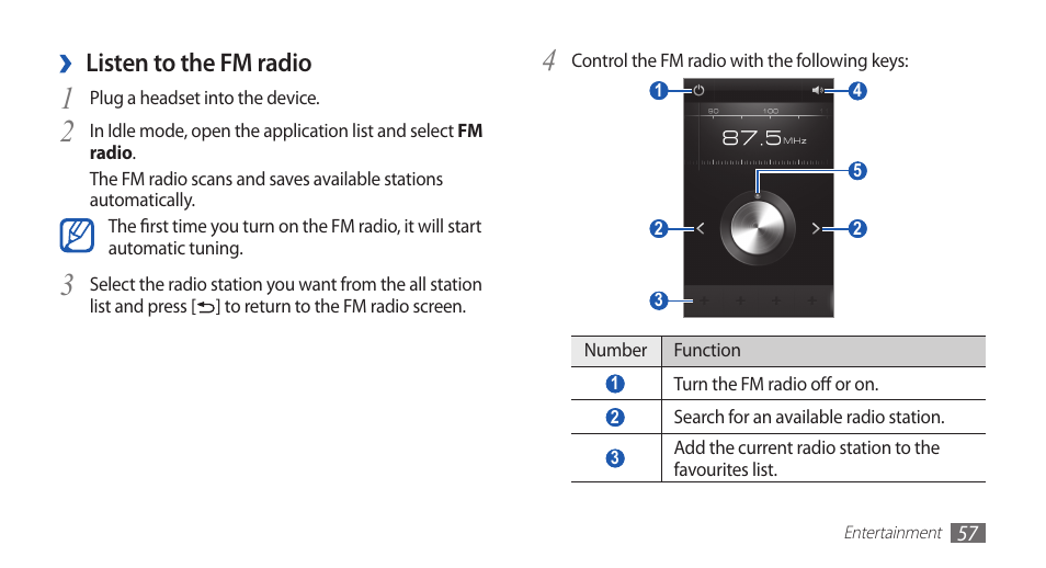 Listen to the fm radio | Samsung YP-G70CW-WON User Manual | Page 57 / 127
