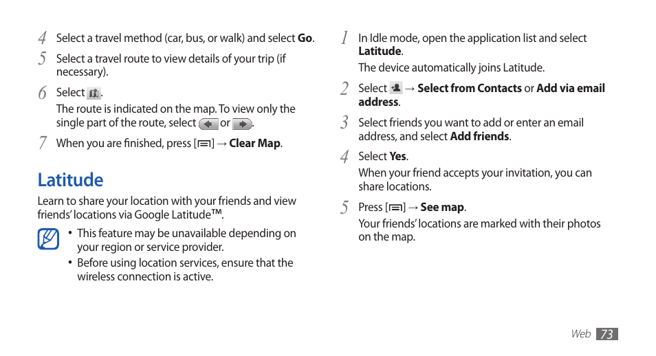 Latitude | Samsung YP-G70CW-WON User Manual | Page 73 / 127