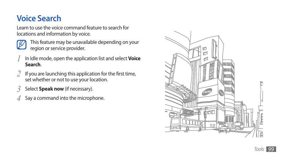 Voice search | Samsung YP-G70CW-WON User Manual | Page 99 / 127