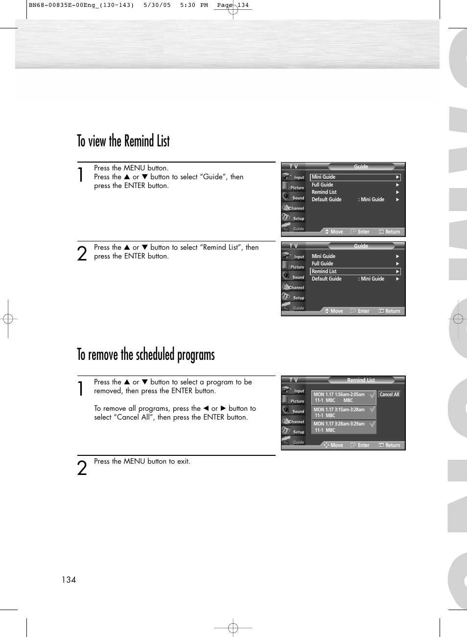Samsung HPR4262X-XAA User Manual | Page 134 / 144