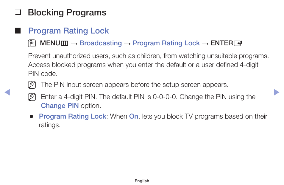 Blocking programs | Samsung PN51F5300AFXZA User Manual | Page 19 / 157