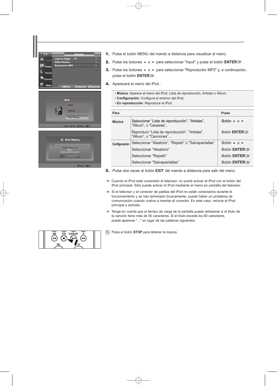 Cómo reproducir el ipod | Samsung LNS3252DX-XAA User Manual | Page 180 / 186