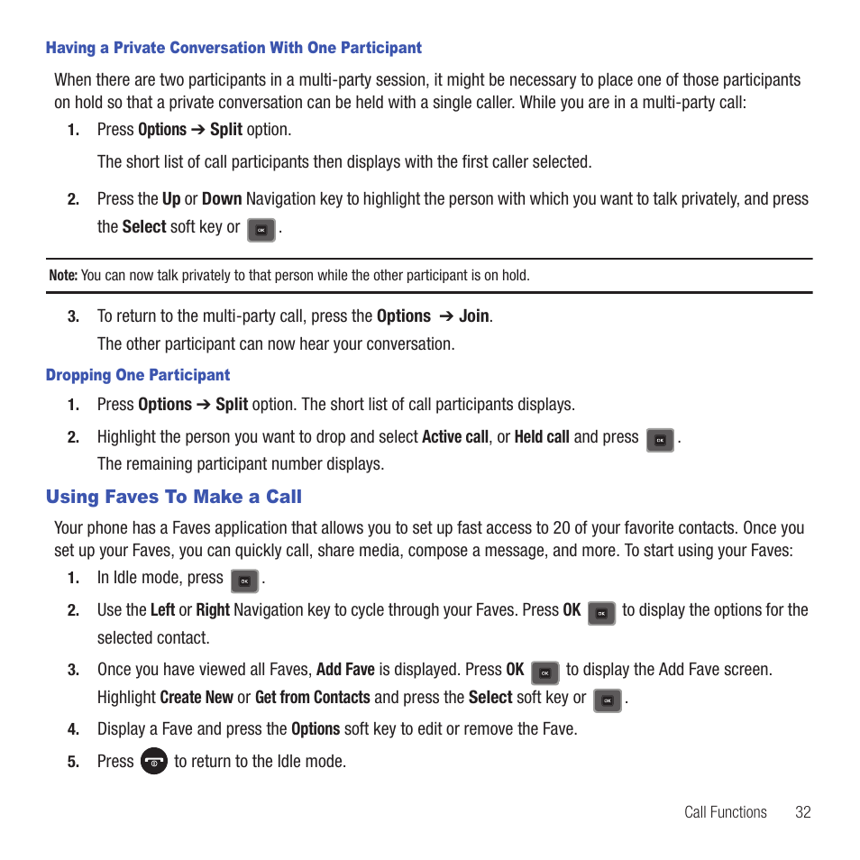 Using faves to make a call | Samsung SGH-T479RNATMB User Manual | Page 35 / 167