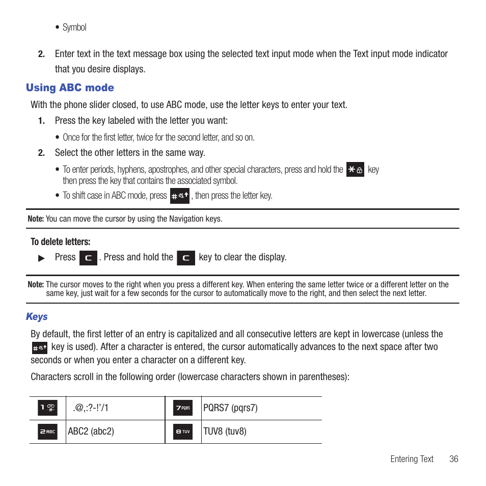 Using abc mode | Samsung SGH-T479RNATMB User Manual | Page 39 / 167