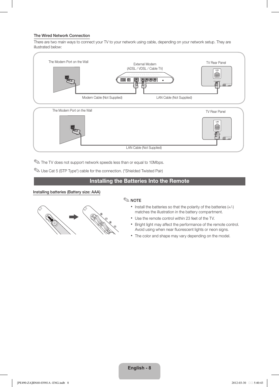 Samsung PN51E490B4FXZA User Manual | Page 8 / 23