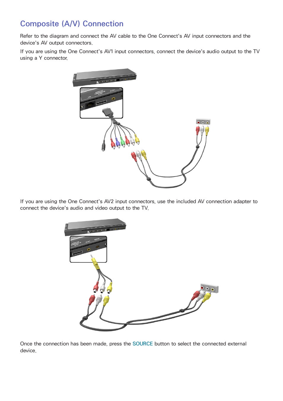 Composite (a/v) connection | Samsung UN78HU9000FXZA User Manual | Page 17 / 244