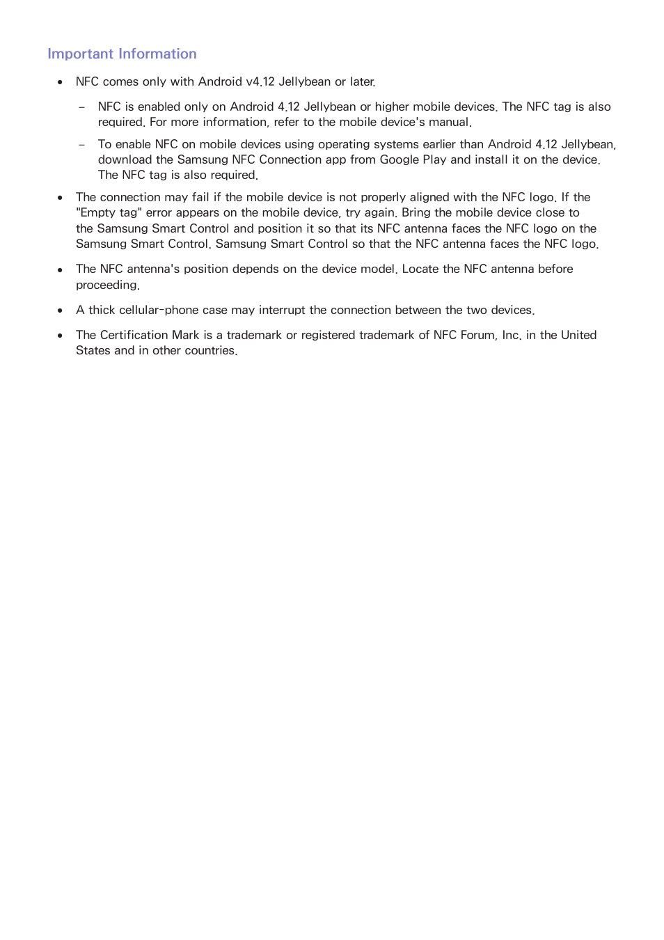 Important information | Samsung UN78HU9000FXZA User Manual | Page 43 / 244