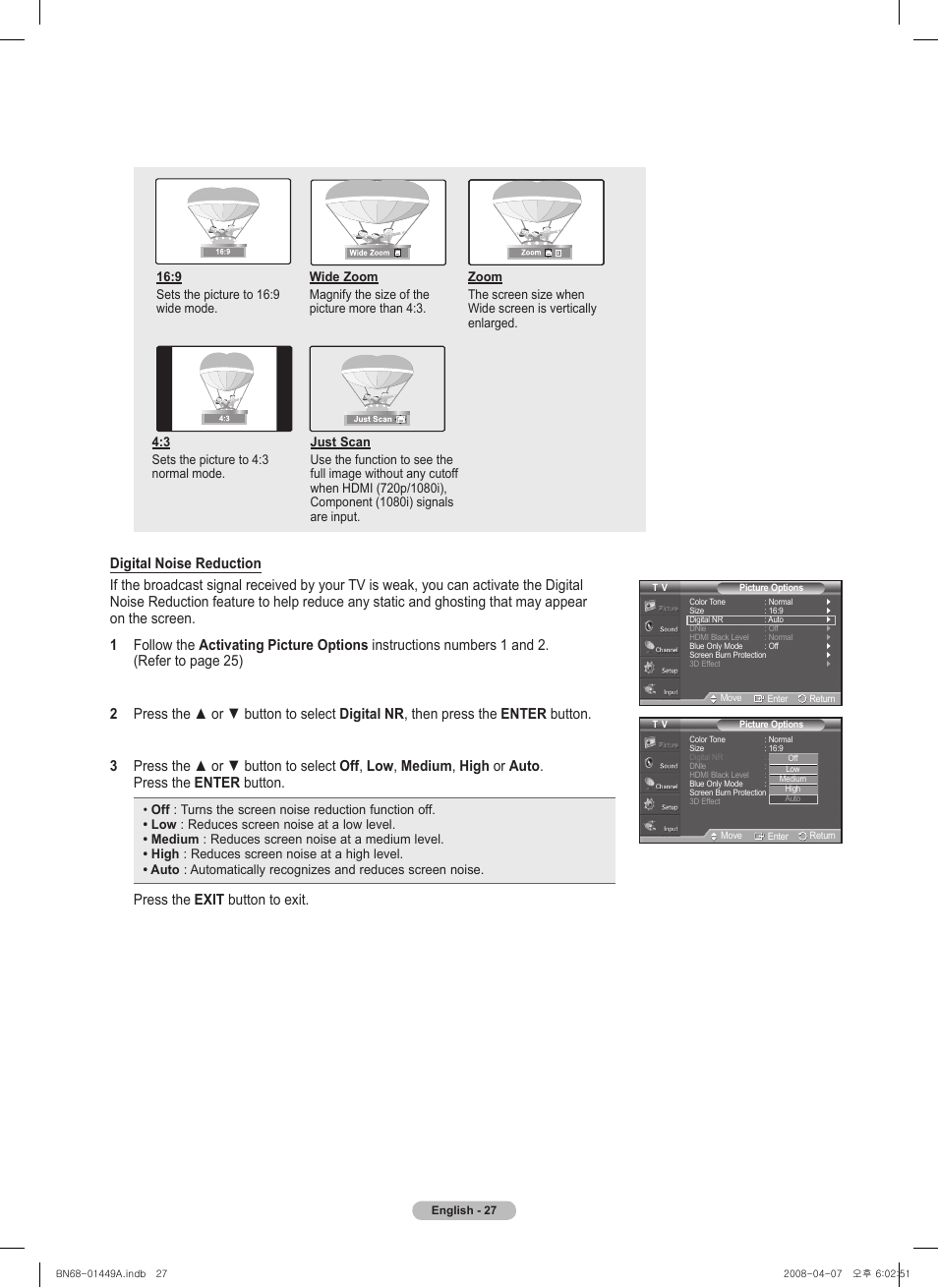 Press the exit button to exit | Samsung PL50A450P1XZP User Manual | Page 27 / 123