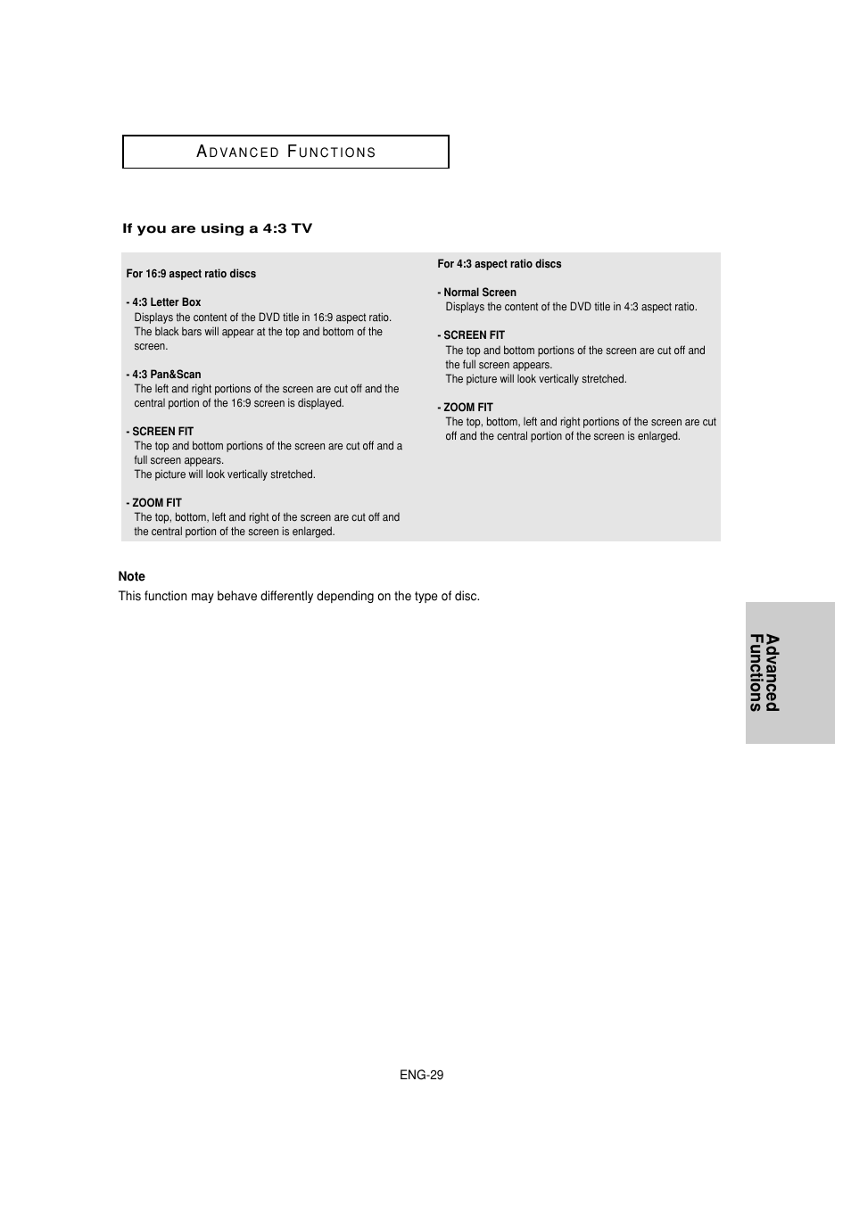 Advanced functions a | Samsung DVD-HD870-XAA User Manual | Page 29 / 62