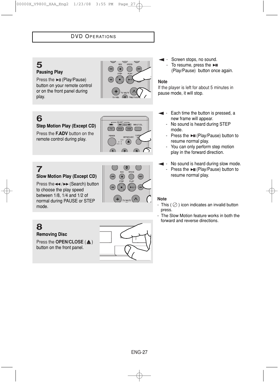 Samsung DVD-V9800-XAA User Manual | Page 27 / 88