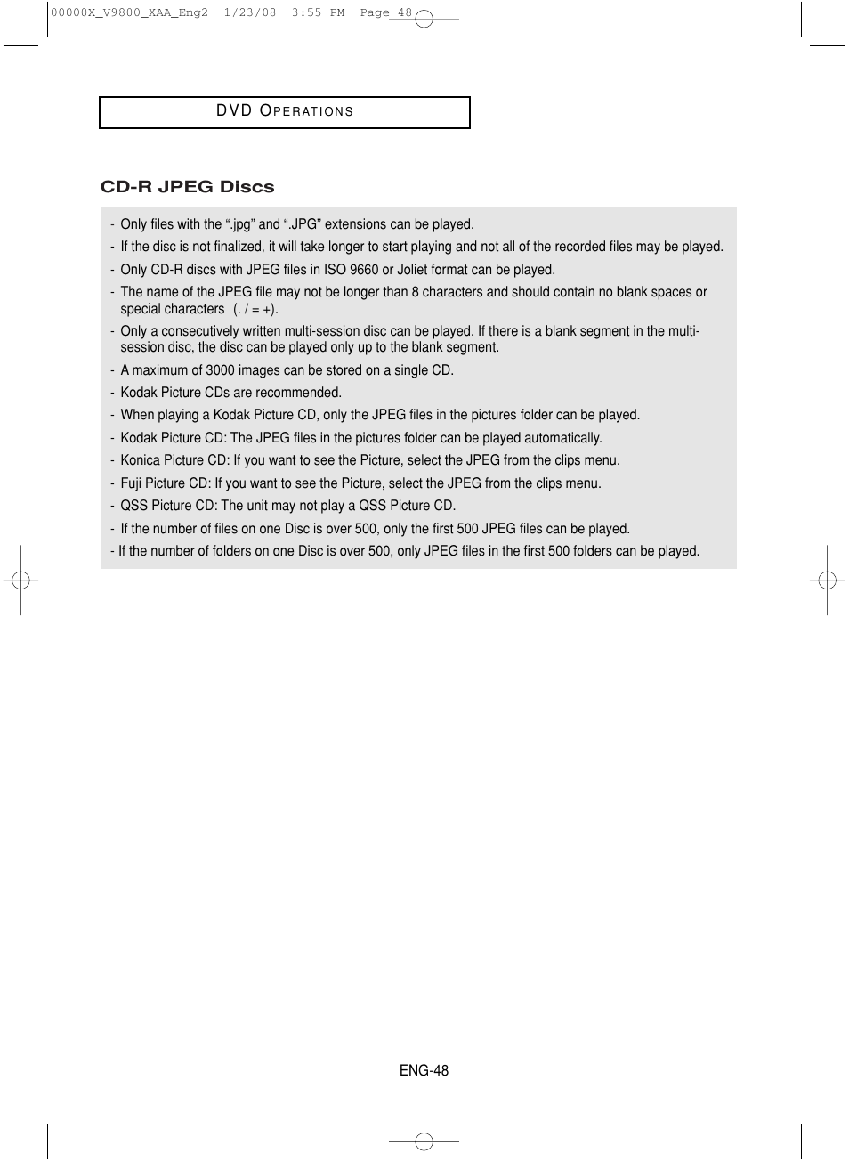 Samsung DVD-V9800-XAA User Manual | Page 48 / 88