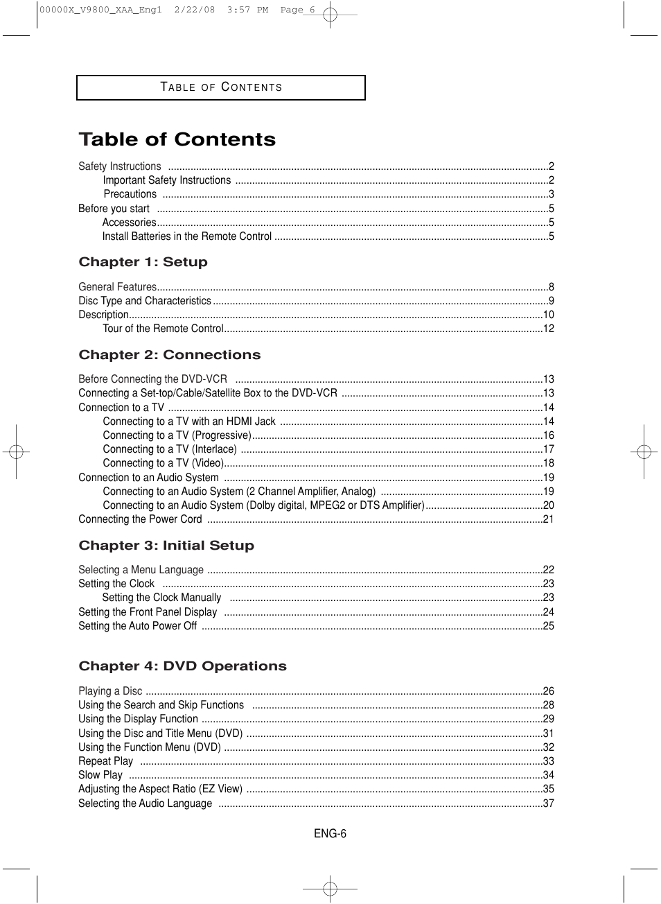 Samsung DVD-V9800-XAA User Manual | Page 6 / 88