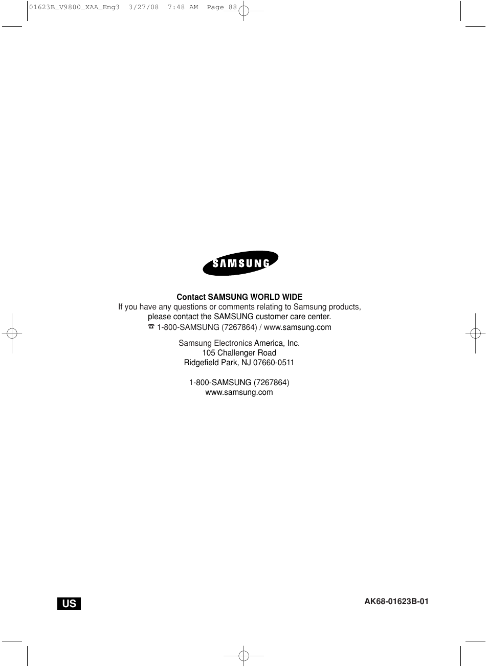 Samsung DVD-V9800-XAA User Manual | Page 88 / 88