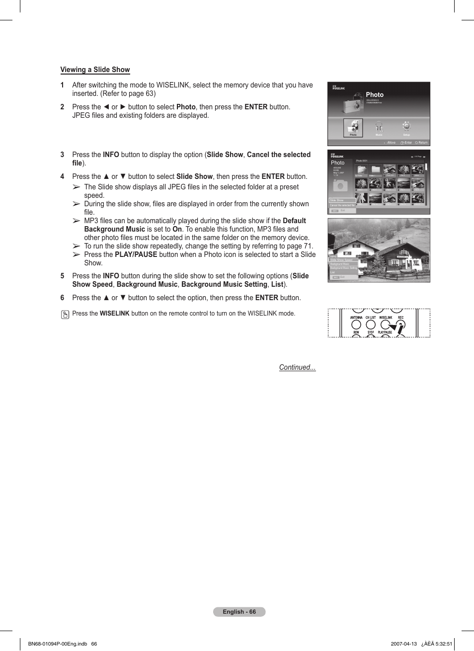 Continued | Samsung FPT5084X-XAA User Manual | Page 66 / 83
