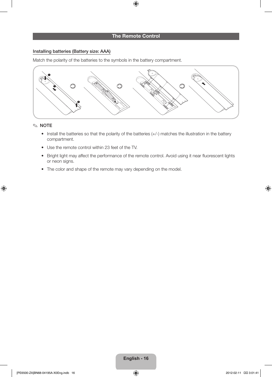 Samsung PN60E6500EFXZA User Manual | Page 16 / 43