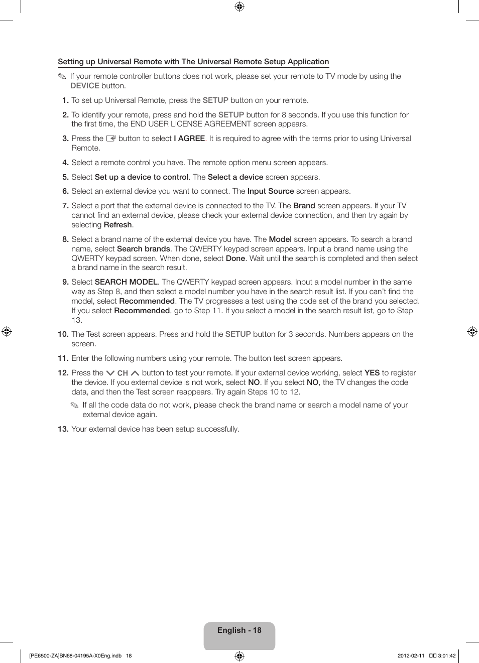Samsung PN60E6500EFXZA User Manual | Page 18 / 43