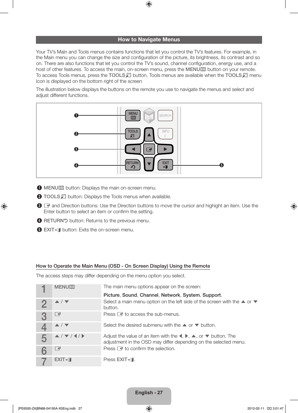 Samsung PN60E6500EFXZA User Manual | Page 27 / 43
