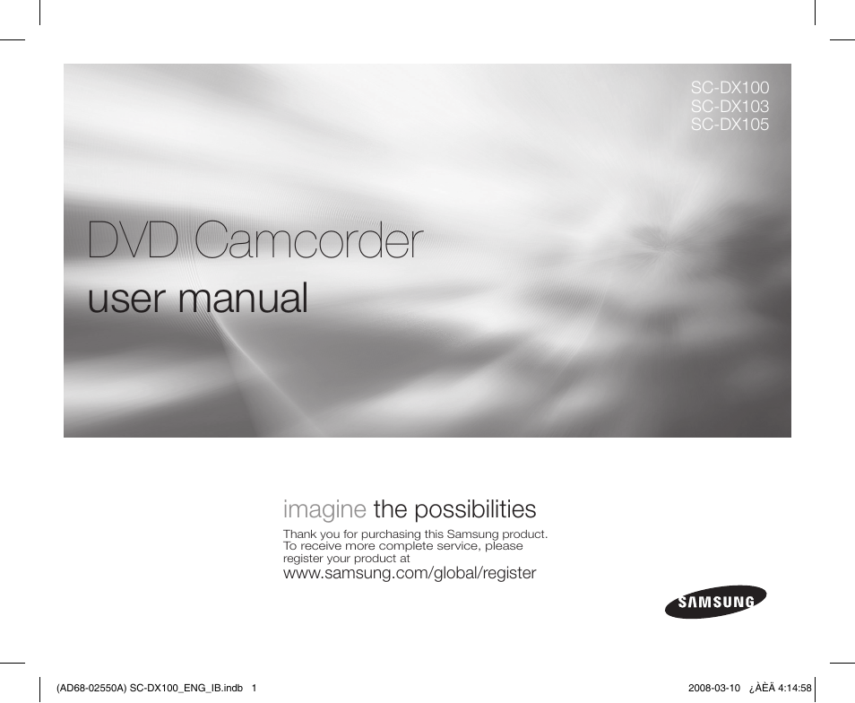 Samsung SC-DX103-XAP User Manual | 124 pages