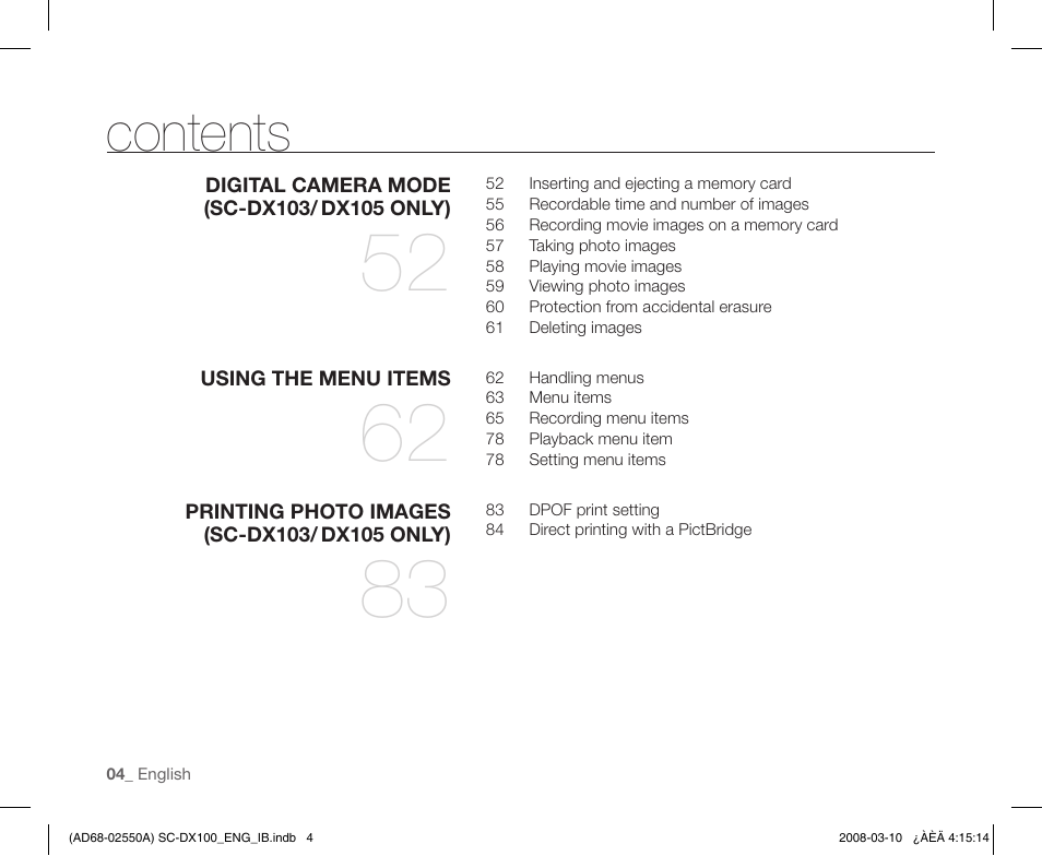 Samsung SC-DX103-XAP User Manual | Page 14 / 124