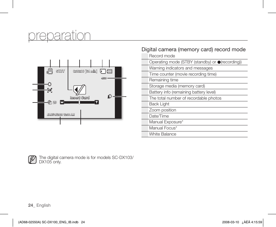 Preparation | Samsung SC-DX103-XAP User Manual | Page 34 / 124