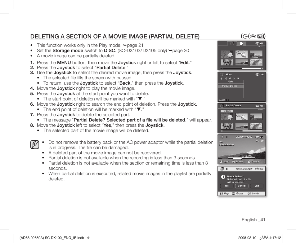 English _ 41 | Samsung SC-DX103-XAP User Manual | Page 51 / 124