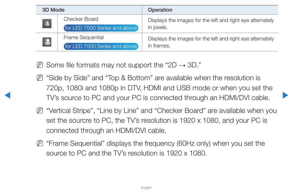 Some file formats may not support the “2d → 3d | Samsung UN65D8000XFXZA User Manual | Page 170 / 324